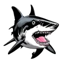 Blackwork Shark tattoo design idea