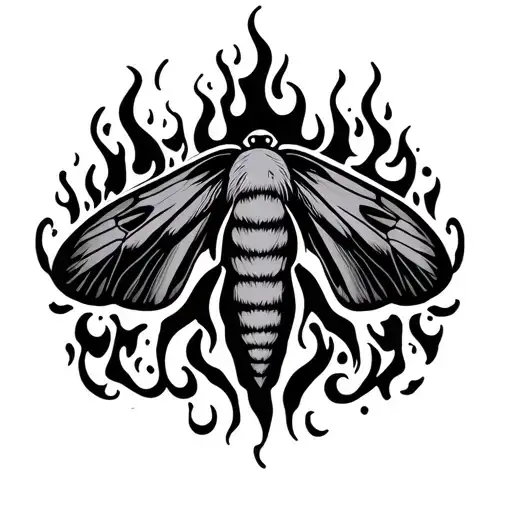 moth and flame semi colon tattoo design idea