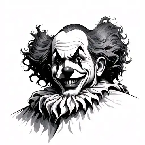 art the clown in Norse time tattoo design idea
