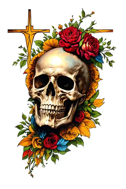 holy death rosaire tattoo design idea