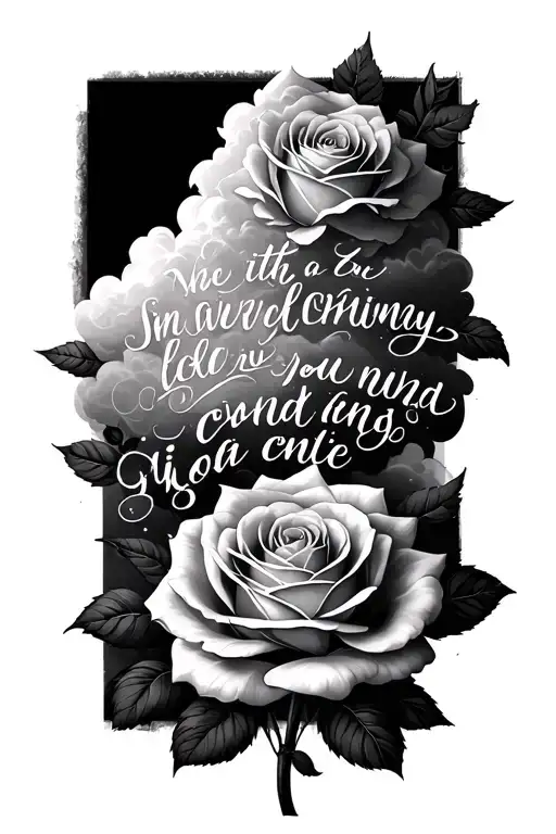 rose clouds bible verse tattoo design idea