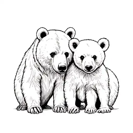 Mama Bear And 2 Cubs tattoo design idea