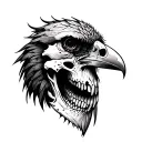 crow skull tattoo design idea
