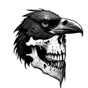 crow skull tattoo design idea