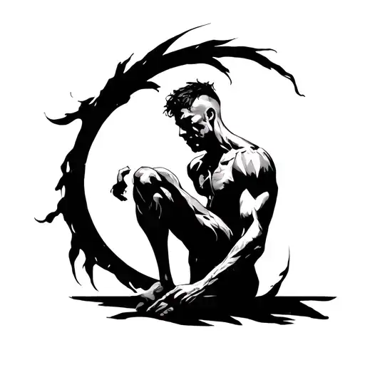 minimalist tattoo showing your struggle as a man and endurance towards tackling all the challenges tattoo design idea