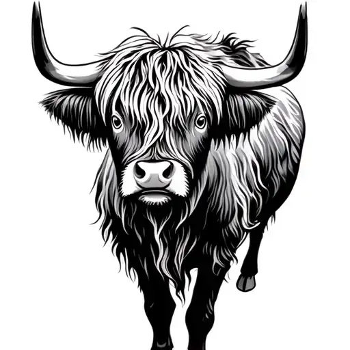Highland Cow tattoo design idea