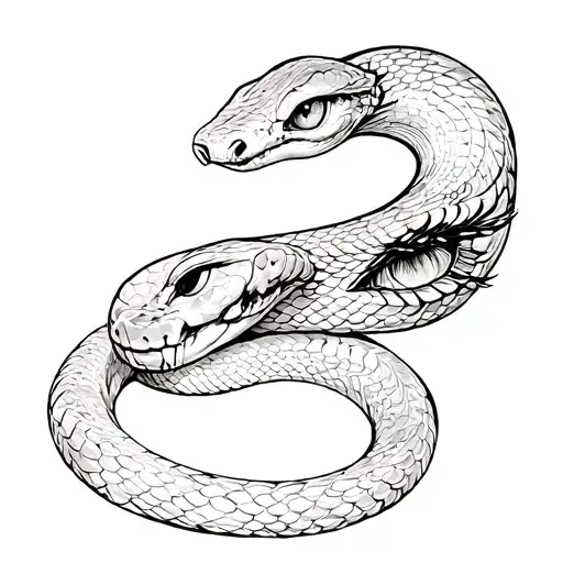 snake and eyes tattoo design idea