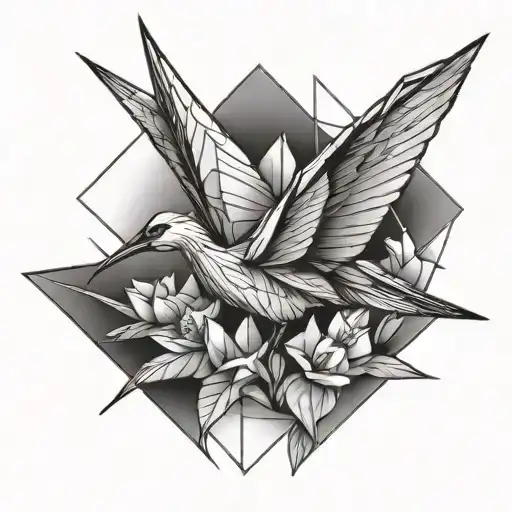 Origami crane tattoo design idea