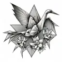 Origami crane tattoo design idea