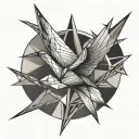 Origami crane tattoo design idea