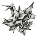 Origami crane tattoo design idea