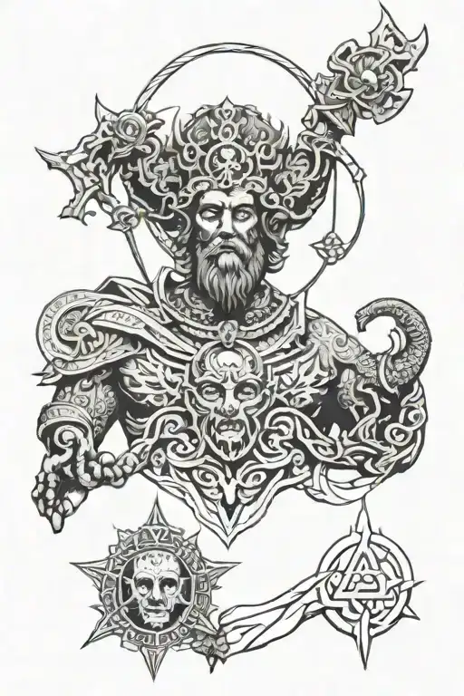 stoicism gods tattoo design idea