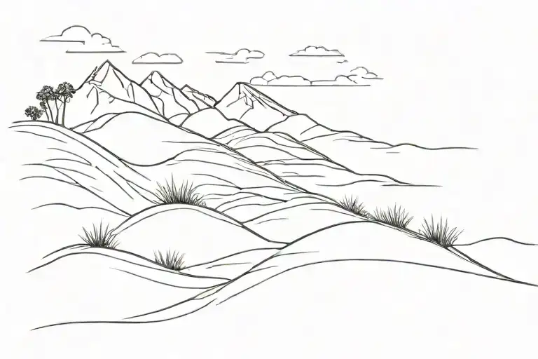 Sand dunes stretched to a band tattoo tattoo design idea