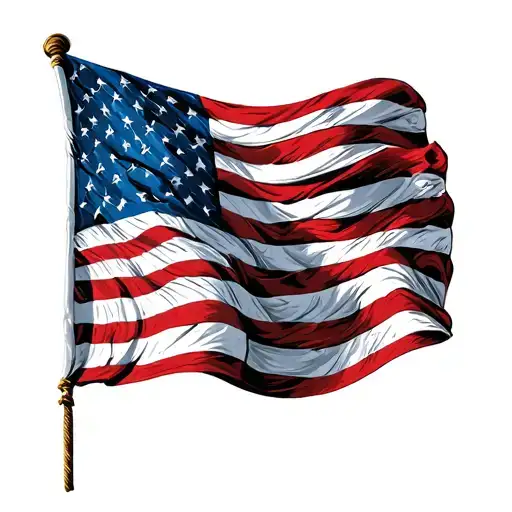 american flag waving proudly tattoo design idea