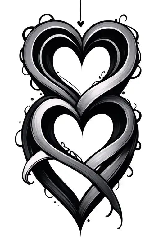 9 hearts connected tattoo design idea