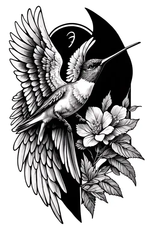 sketchy angel wing forearm memorial nana.   hummingbird .   sketchy design tattoo design idea