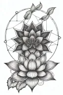 merkabah with lotus flower blooming tattoo design idea