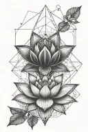 merkabah with lotus flower blooming tattoo design idea