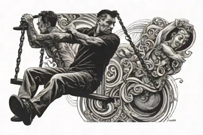  swinging movement captured with camera  tattoo design idea