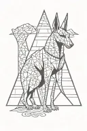 anubis and a pyramid  tattoo design idea