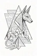 anubis and a pyramid  tattoo design idea