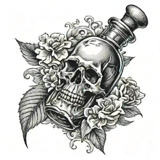 arsenic poison bottle tattoo design idea