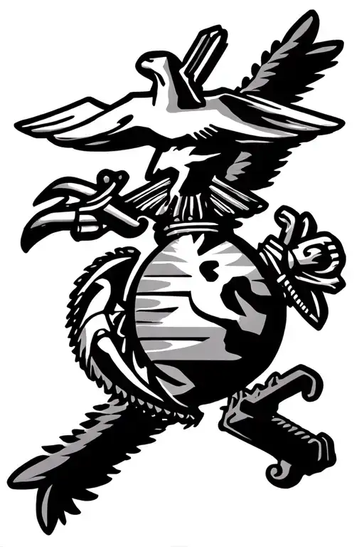 US Marines logo tattoo design idea