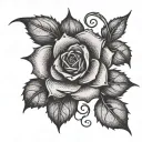  tiny rose thorns with the initial N⁴B with little hearts..... simple but classic  tattoo design idea