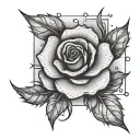  tiny rose thorns with the initial N⁴B with little hearts..... simple but classic  tattoo design idea