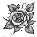  tiny rose thorns with the initial N⁴B with little hearts..... simple but classic  tattoo design idea