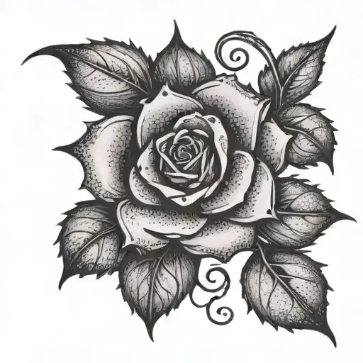  tiny rose thorns with the initial N⁴B with little hearts..... simple but classic  tattoo design idea