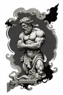hercules and zeus like marble stature tattoo design idea
