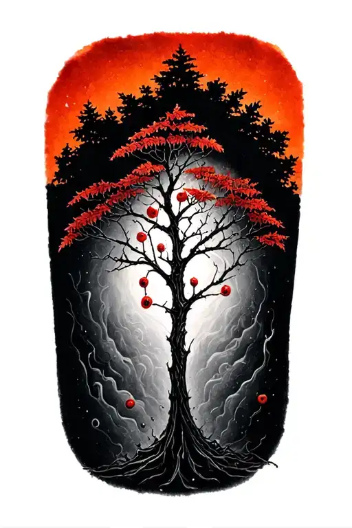 Rowan tree tattoo design idea