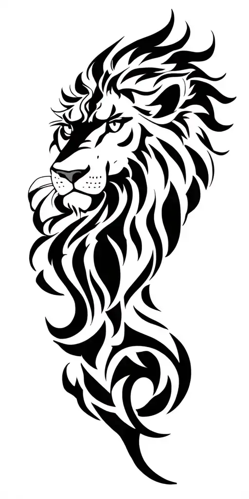 Lion , aquarius . zodiac signs with Leonhead in front tattoo design idea