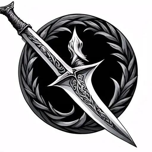 narsil sword intertwined tattoo design idea
