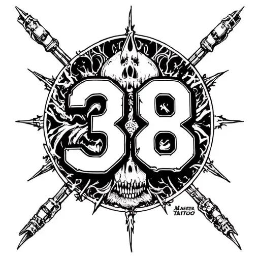 master of puppets with the number 38 tattoo design idea
