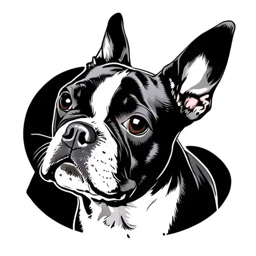 Rocky the name of my dog  he was a Boston terrier would like his name with pointy ears tattoo design idea