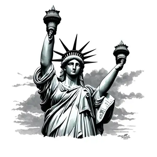 lady liberty tattoo design idea