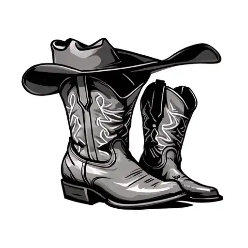 Cowboy Hat And Boots tattoo design idea