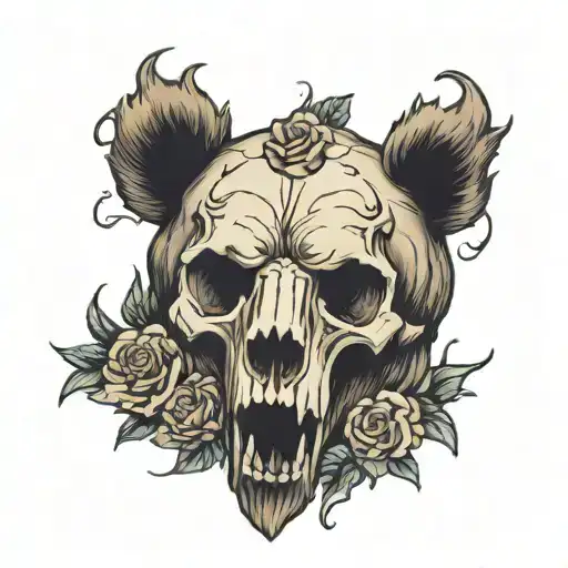 Bear skull tattoo design idea