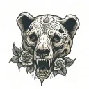 Bear skull tattoo design idea