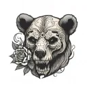 Bear skull tattoo design idea