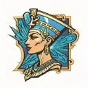 nefertiti side view tattoo design idea