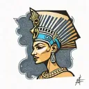 nefertiti side view tattoo design idea