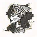 nefertiti side view tattoo design idea