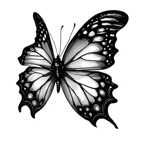 Dotwork Butterfly tattoo design idea