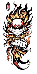 fire fist ace one piece tattoo design idea