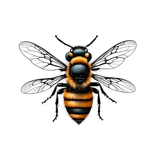 I want a minimalist, abstract tattoo of a bee with fine continuous lines. tattoo design idea