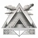 Memphis pyramid tattoo design idea