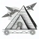 Memphis pyramid tattoo design idea
